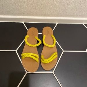 Urban Outfitters Yellow Braided Slide